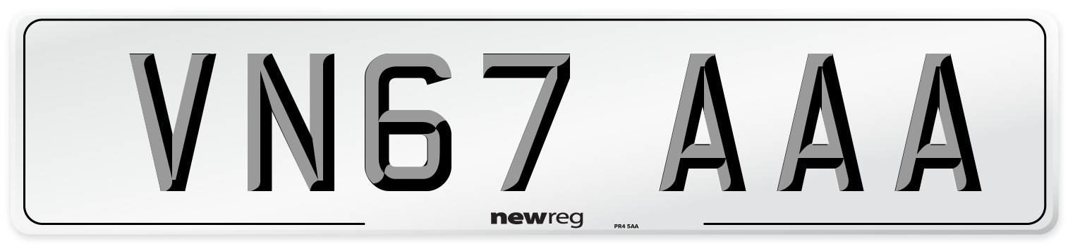 VN67 AAA Number Plate from New Reg